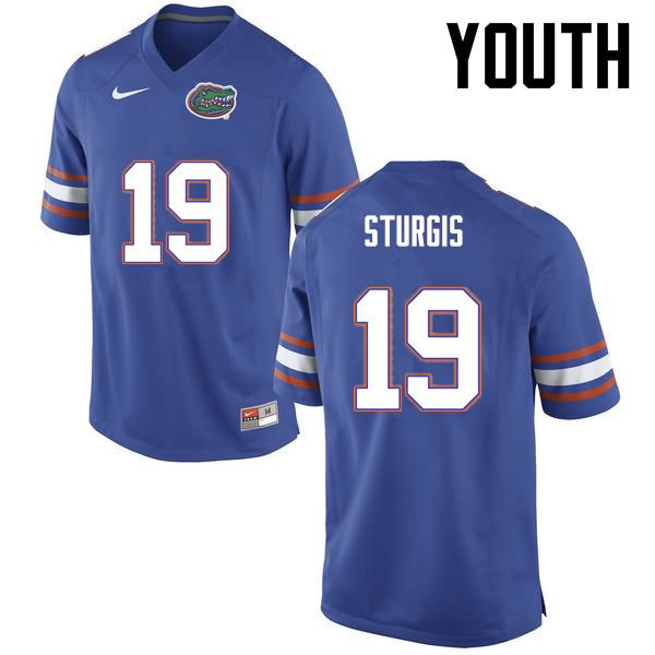 NCAA Florida Gators Caleb Sturgis Youth #19 Nike Blue Stitched Authentic College Football Jersey BBU8064YY